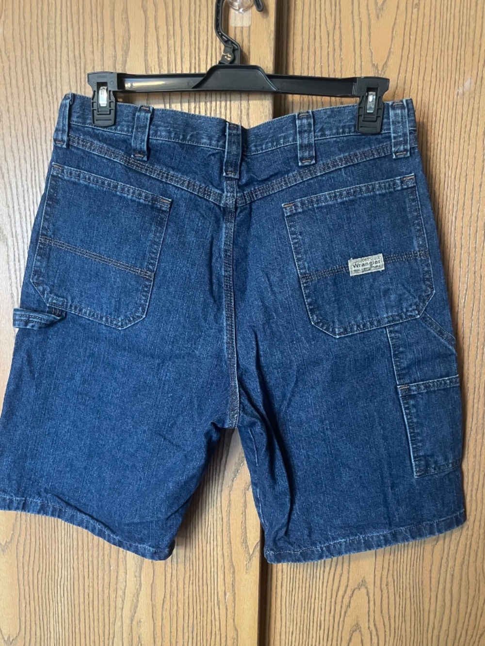 WRANGLER MENS DARK BLUE CARPENTER DENIM JEANS SHORTS 10” INSEAM SIZE 36 - Picture 3 of 6